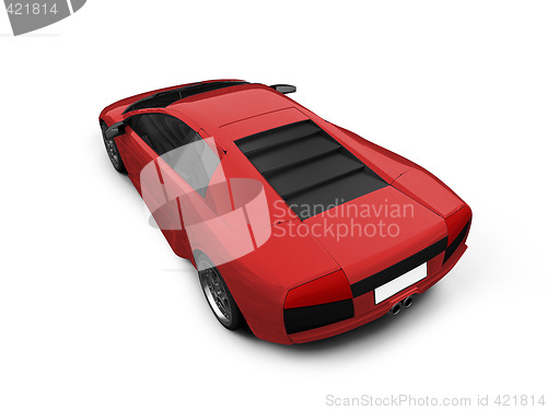 Image of Ferrari isolated red back view