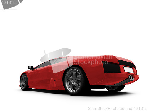 Image of Ferrari isolated red back view