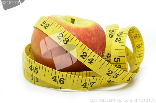 Image of Apple and measuring tape