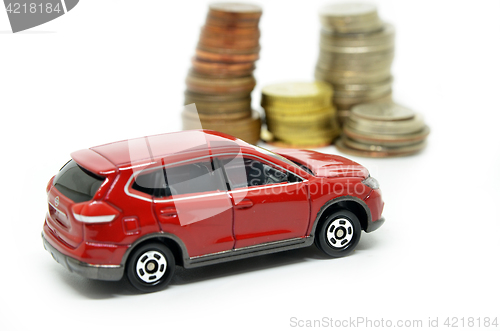 Image of Car finance with money stack