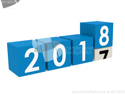 Image of New year 2018 blocks in blue