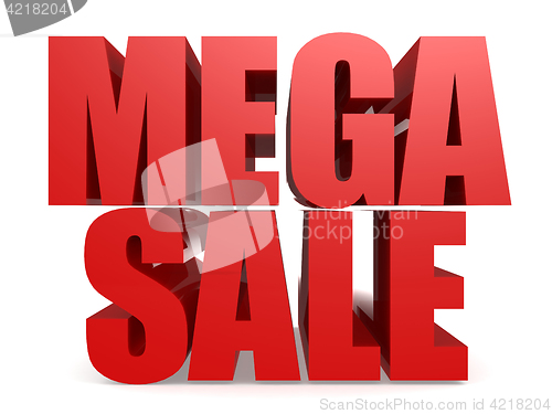 Image of Red mega sale word isolated