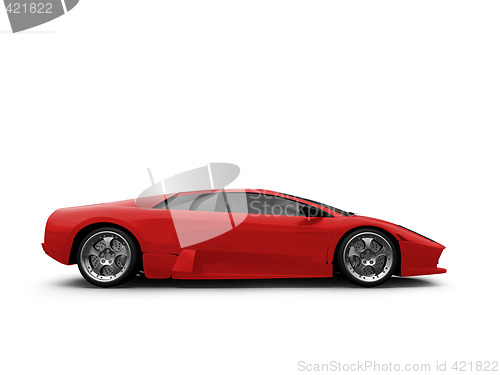 Image of Ferrari isolated red side view