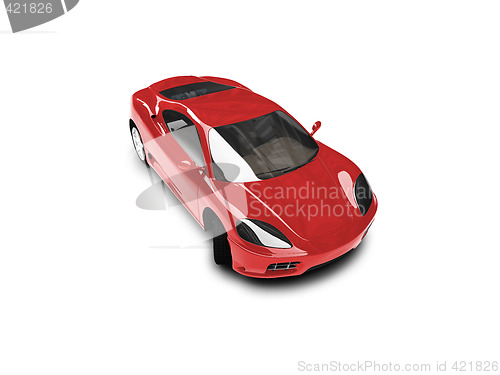 Image of isolated red super car front view