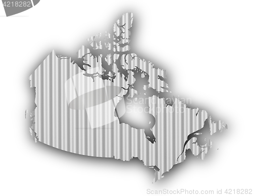 Image of Map of Canada on corrugated iron