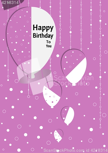 Image of birthday poster with splitted balloons