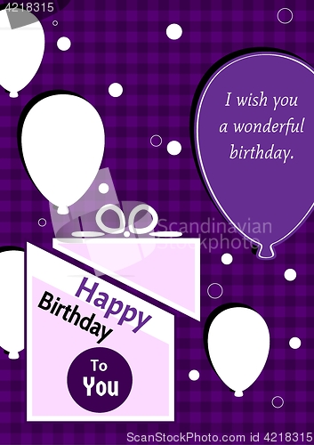 Image of birthday poster with splitted present