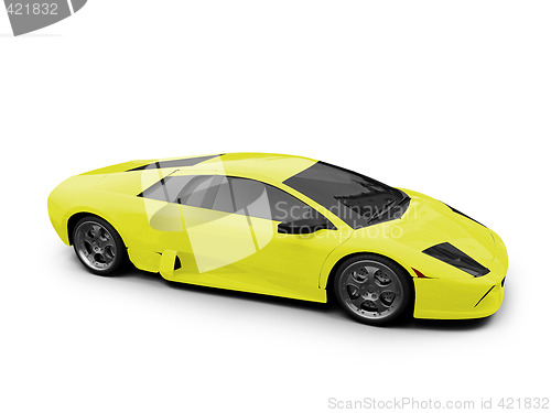 Image of Ferrari isolated yellow front view