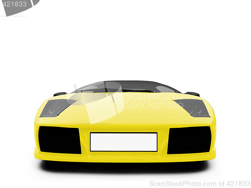 Image of Ferrari isolated yellow front view