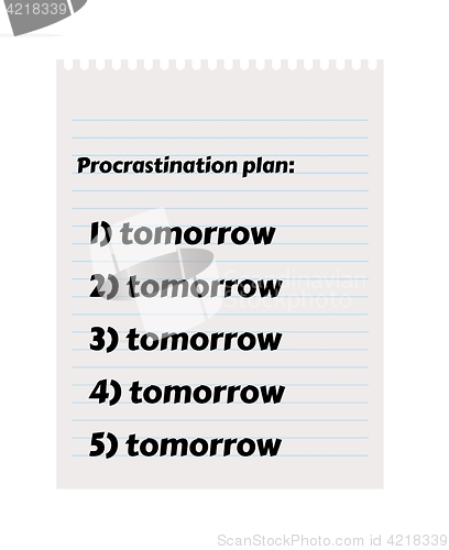 Image of paper with To Do list and procrastination