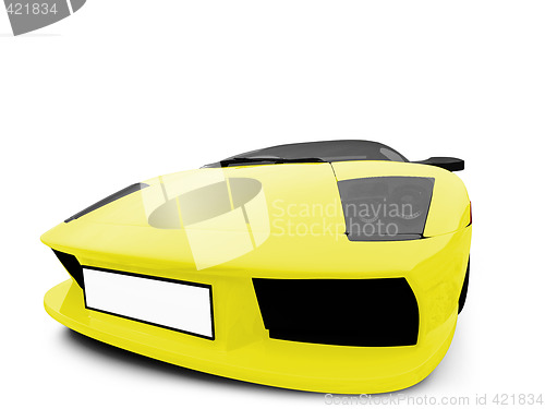 Image of Ferrari isolated yellow front view