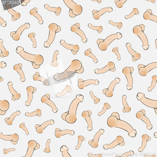 Image of human penis illustration, seamless pattern