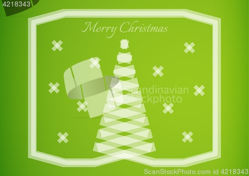 Image of semi transparent ribbon creating a christmas tree