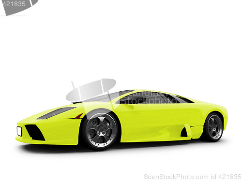 Image of Ferrari isolated yellow front view