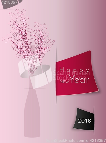 Image of splashing champagne bottle and new year