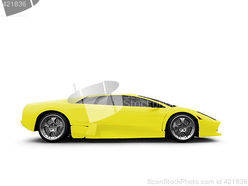 Image of Ferrari isolated yellow side view