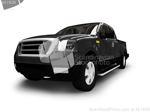 Image of FordtF150 isolated black car front view 01