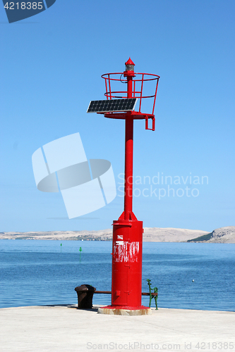 Image of Small red lighthouse along Adriatic coasts