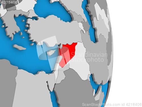 Image of Syria on globe