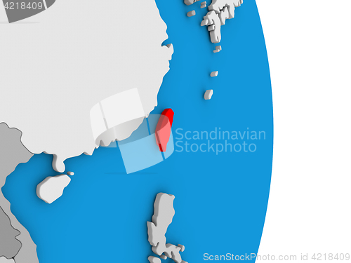 Image of Taiwan on globe