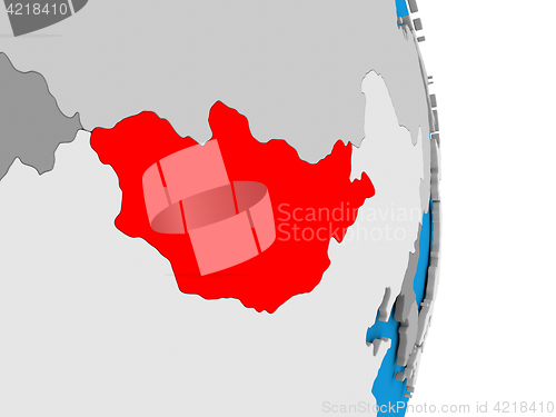 Image of Mongolia on globe