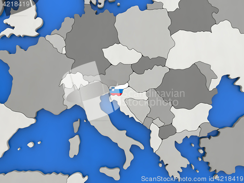 Image of Slovenia on globe