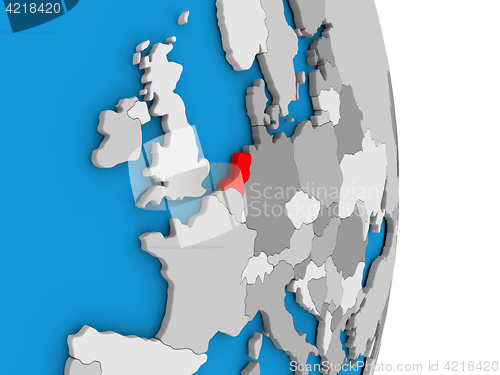 Image of Netherlands on globe