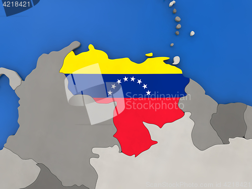 Image of Venezuela on globe