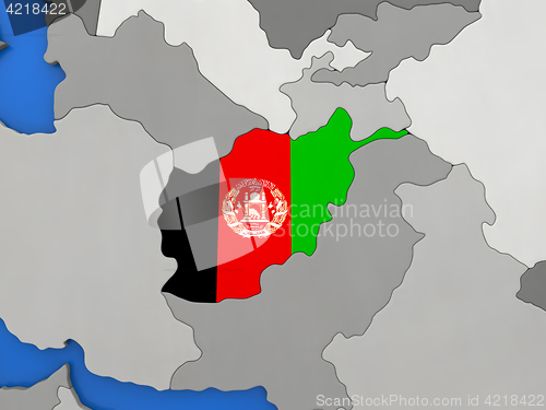 Image of Afghanistan on globe