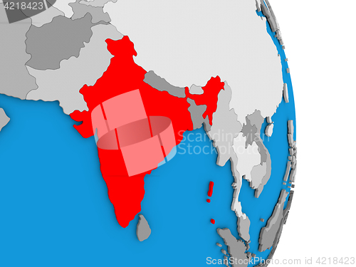 Image of India on globe