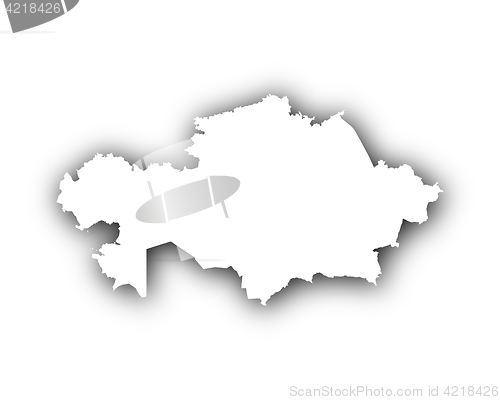 Image of Map of Kazakhstan with shadow
