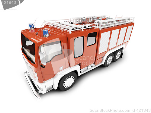 Image of Firetruck isolated front view