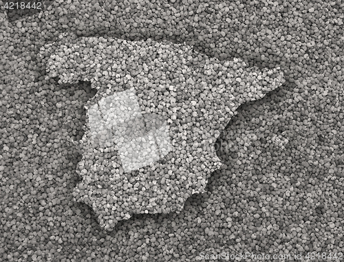 Image of Map of Spain on poppy seeds