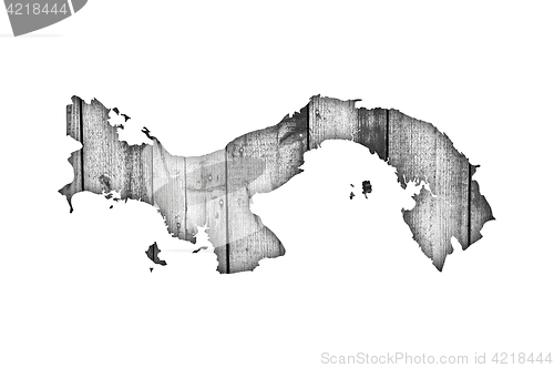 Image of Map of Panama on weathered wood