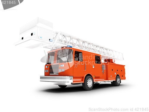 Image of Firetruck long isolated front view