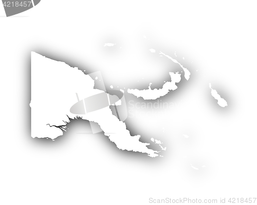 Image of Map of Papua New Guinea with shadow