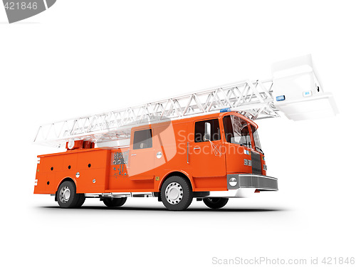 Image of Firetruck long isolated front view