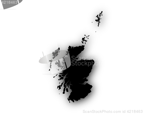 Image of Map of Scotland with shadow