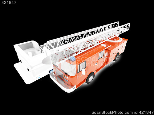 Image of Firetruck long isolated front view