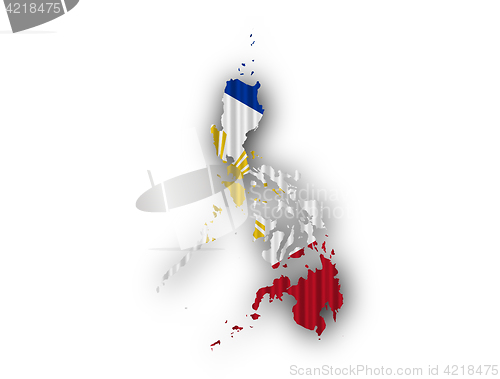 Image of Map and flag of the Philippines on corrugated iron