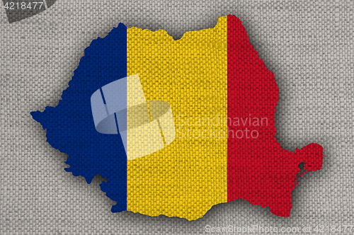 Image of Textured map of Romania in nice colors