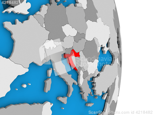 Image of Croatia on globe