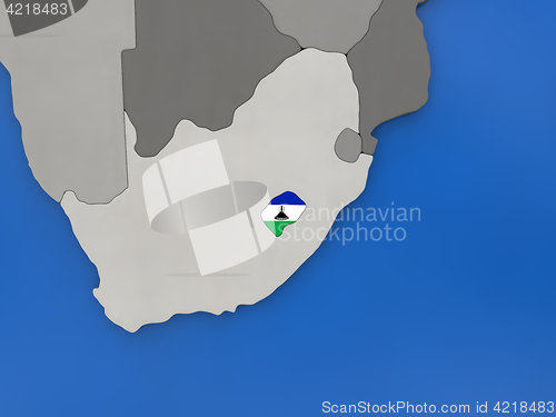 Image of Lesotho on globe
