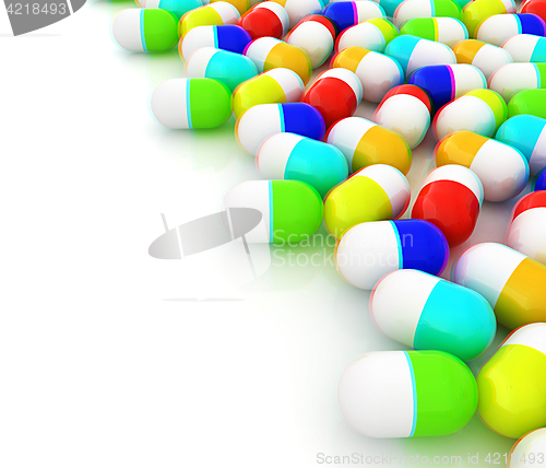 Image of Tablets background with space for your text. 3D illustration. An