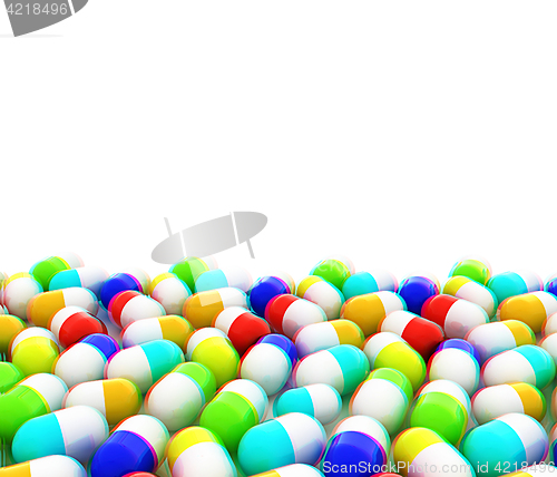 Image of Tablets background with space for your text. 3D illustration. An