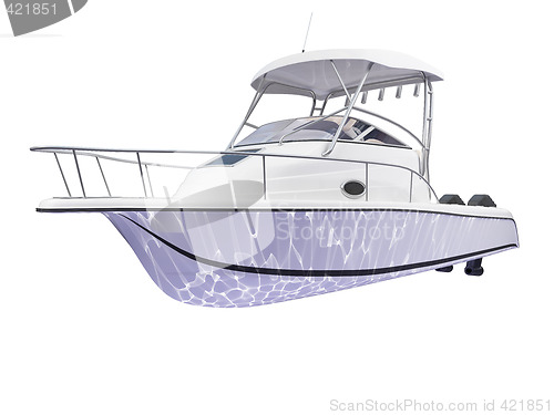 Image of Fish Boat isolated back view