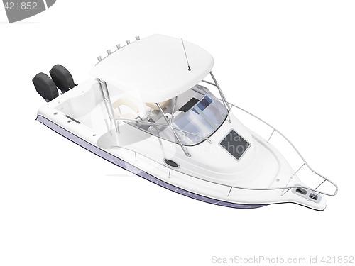 Image of Fish Boat isolated back view