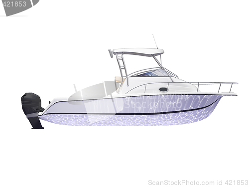 Image of Fish Boat isolated side view