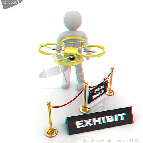 Image of Drone, quadrocopter, with photo camera at the technical exhibiti