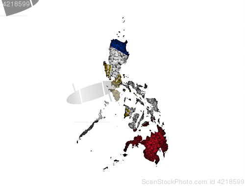 Image of Map and flag of the Philippines on poppy seeds